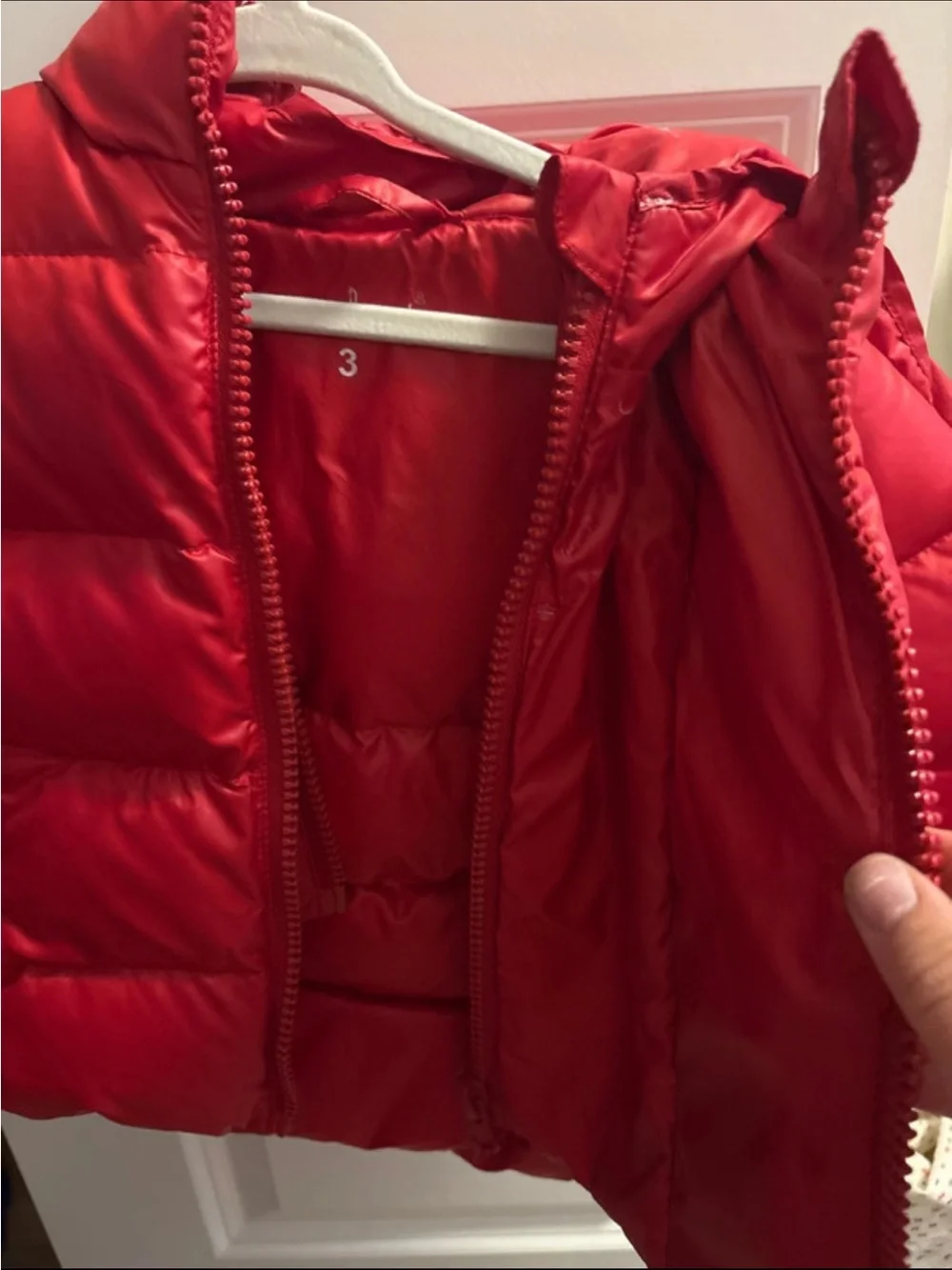 One kid bright red